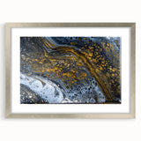 Elegant Abstract Fluid Canvas – Modern Gold & Black Wall Art