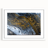 Elegant Abstract Fluid Canvas – Modern Gold & Black Wall Art