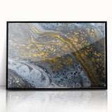 Elegant Abstract Fluid Canvas – Modern Gold & Black Wall Art