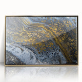 Elegant Abstract Fluid Canvas – Modern Gold & Black Wall Art
