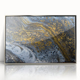 Elegant Abstract Fluid Canvas – Modern Gold & Black Wall Art