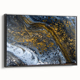 Elegant Abstract Fluid Canvas – Modern Gold & Black Wall Art