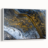 Elegant Abstract Fluid Canvas – Modern Gold & Black Wall Art
