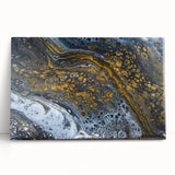Elegant Abstract Fluid Canvas – Modern Gold & Black Wall Art