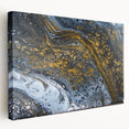 Elegant Abstract Fluid Canvas – Modern Gold & Black Wall Art