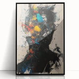High Contrast Abstract Paintings – Color Burst Portrait Silhouette