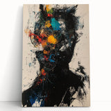 High Contrast Abstract Paintings – Color Burst Portrait Silhouette