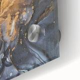 Modern Luxury Abstract Paintings – Navy Blue & Gold Canvas Art