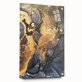 Modern Luxury Abstract Paintings – Navy Blue & Gold Canvas Art