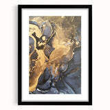 Modern Luxury Abstract Paintings – Navy Blue & Gold Canvas Art