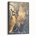 Modern Luxury Abstract Paintings – Navy Blue & Gold Canvas Art