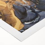 Modern Luxury Abstract Paintings – Navy Blue & Gold Canvas Art