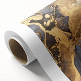 Modern Luxury Abstract Paintings – Navy Blue & Gold Canvas Art