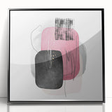 Minimalist Abstract Canvas Prints – Blush Pink & Black Wall Art