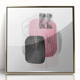 Minimalist Abstract Canvas Prints – Blush Pink & Black Wall Art