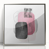 Minimalist Abstract Canvas Prints – Blush Pink & Black Wall Art
