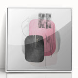 Minimalist Abstract Canvas Prints – Blush Pink & Black Wall Art