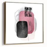 Minimalist Abstract Canvas Prints – Blush Pink & Black Wall Art