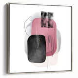 Minimalist Abstract Canvas Prints – Blush Pink & Black Wall Art