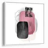 Minimalist Abstract Canvas Prints – Blush Pink & Black Wall Art