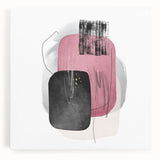 Minimalist Abstract Canvas Prints – Blush Pink & Black Wall Art