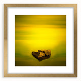 Minimalist Mountain Wall Art – Bold Yellow Rock Horizon Print