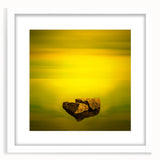 Minimalist Mountain Wall Art – Bold Yellow Rock Horizon Print