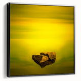 Minimalist Mountain Wall Art – Bold Yellow Rock Horizon Print