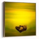 Minimalist Mountain Wall Art – Bold Yellow Rock Horizon Print