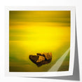 Minimalist Mountain Wall Art – Bold Yellow Rock Horizon Print