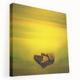 Minimalist Mountain Wall Art – Bold Yellow Rock Horizon Print
