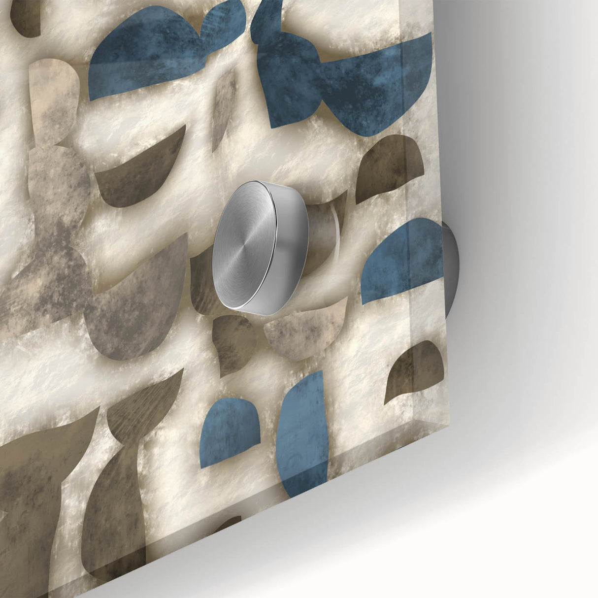 Large Abstract Wall Decor - Textured Art in Blue and Earth Tones