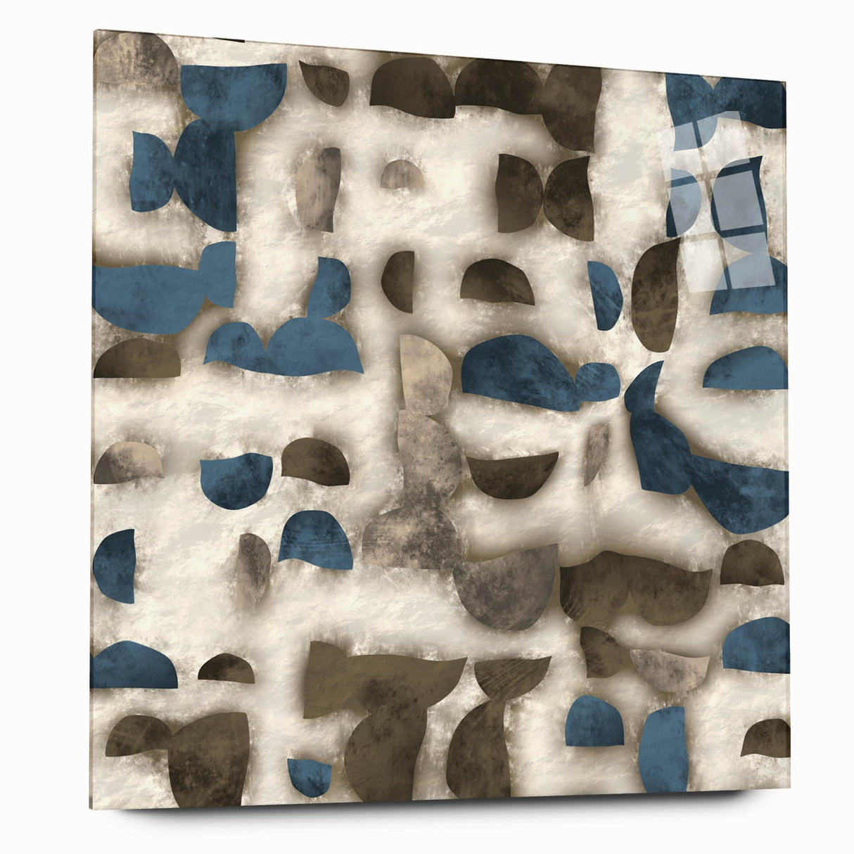 Large Abstract Wall Decor - Textured Art in Blue and Earth Tones