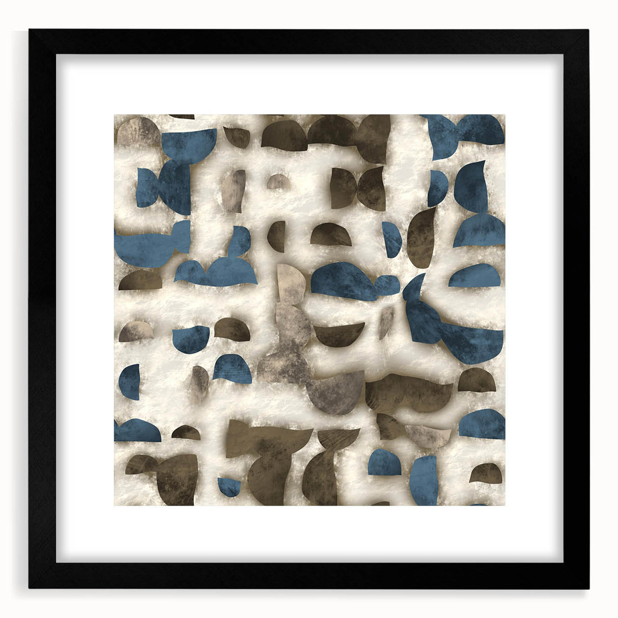 Large Abstract Wall Decor - Textured Art in Blue and Earth Tones