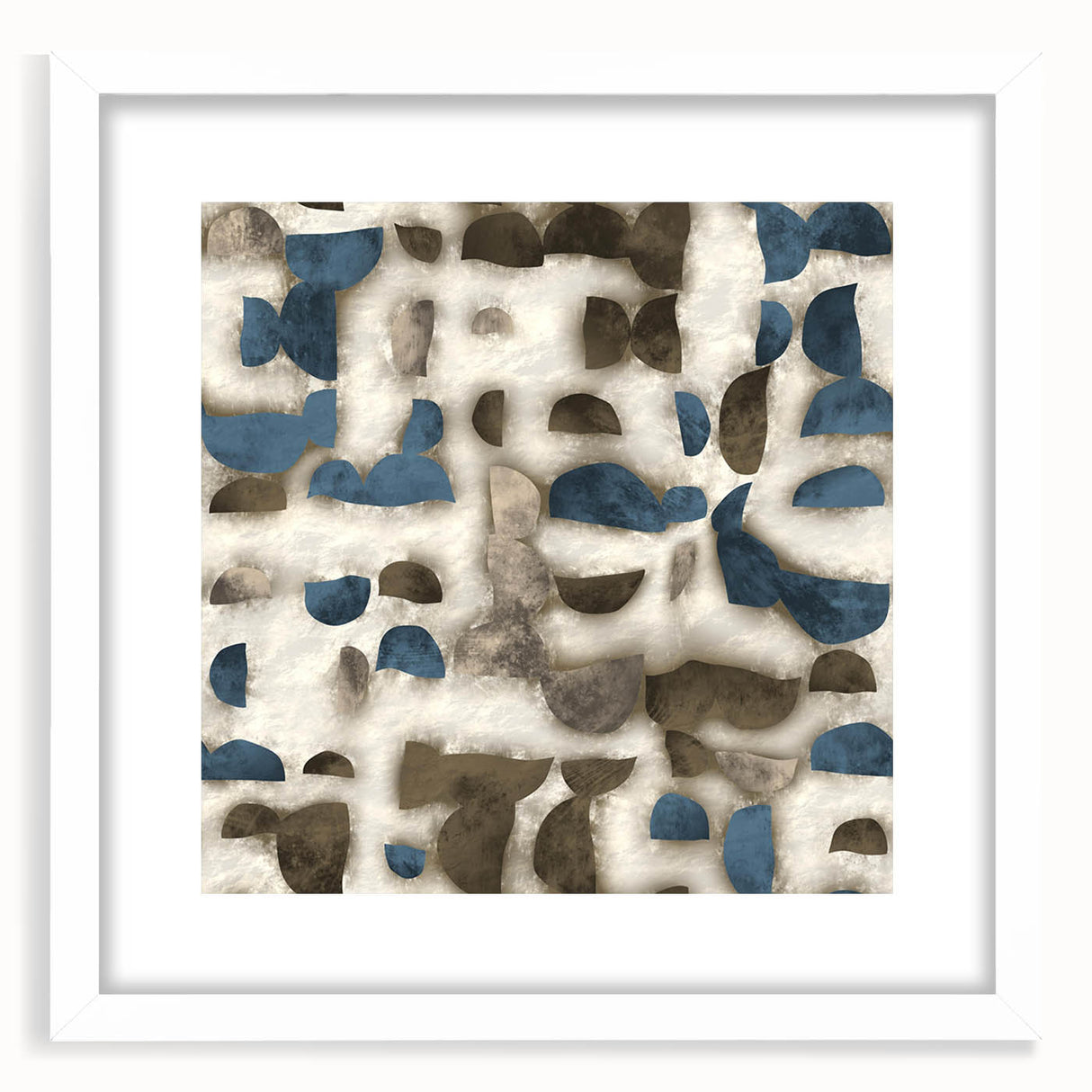 Large Abstract Wall Decor - Textured Art in Blue and Earth Tones