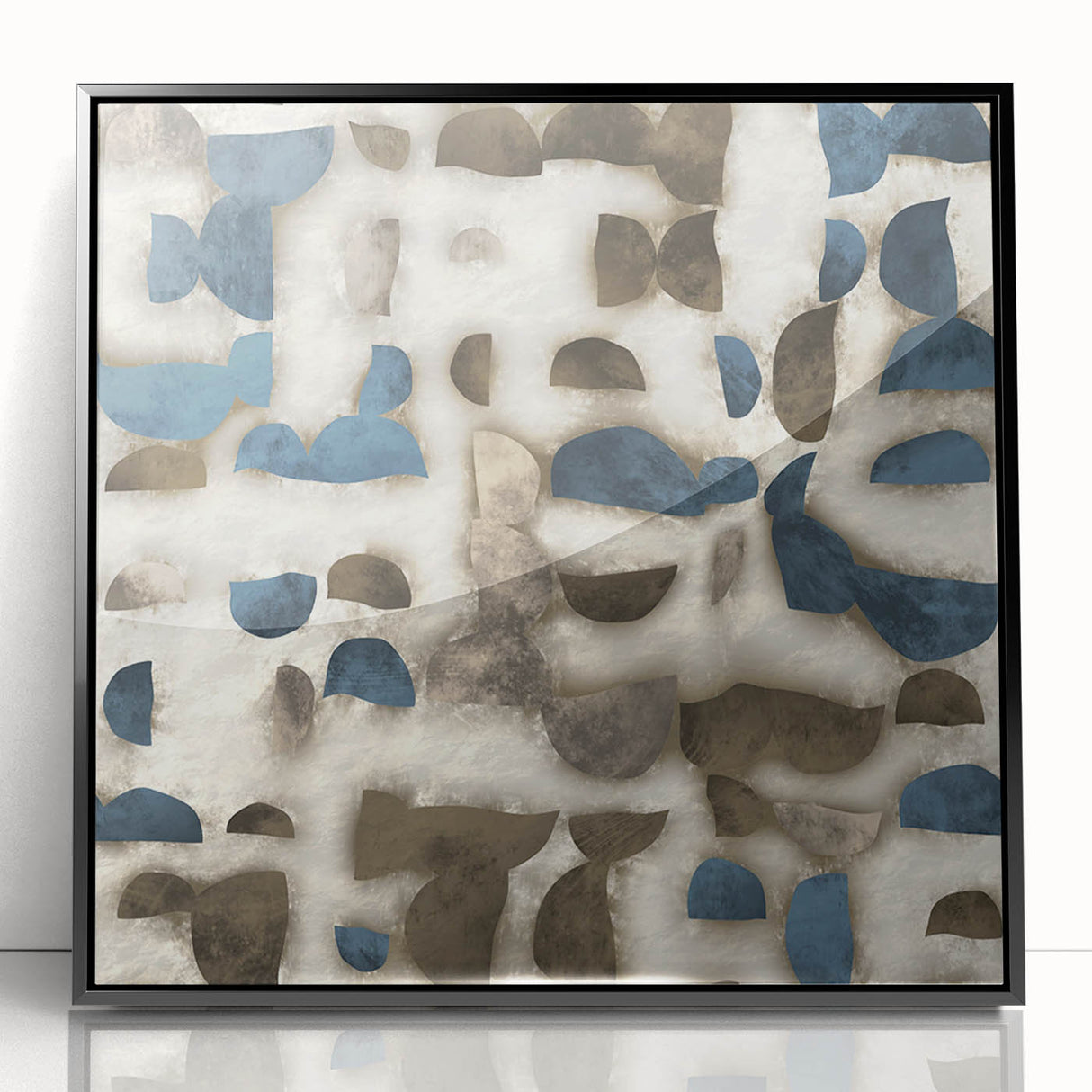 Large Abstract Wall Decor - Textured Art in Blue and Earth Tones