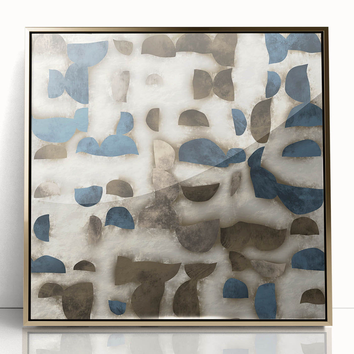 Large Abstract Wall Decor - Textured Art in Blue and Earth Tones