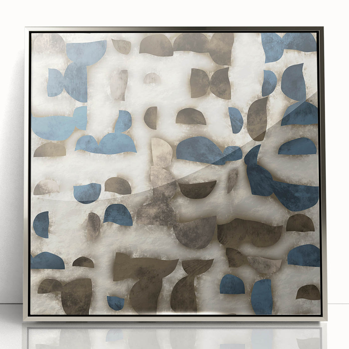 Large Abstract Wall Decor - Textured Art in Blue and Earth Tones