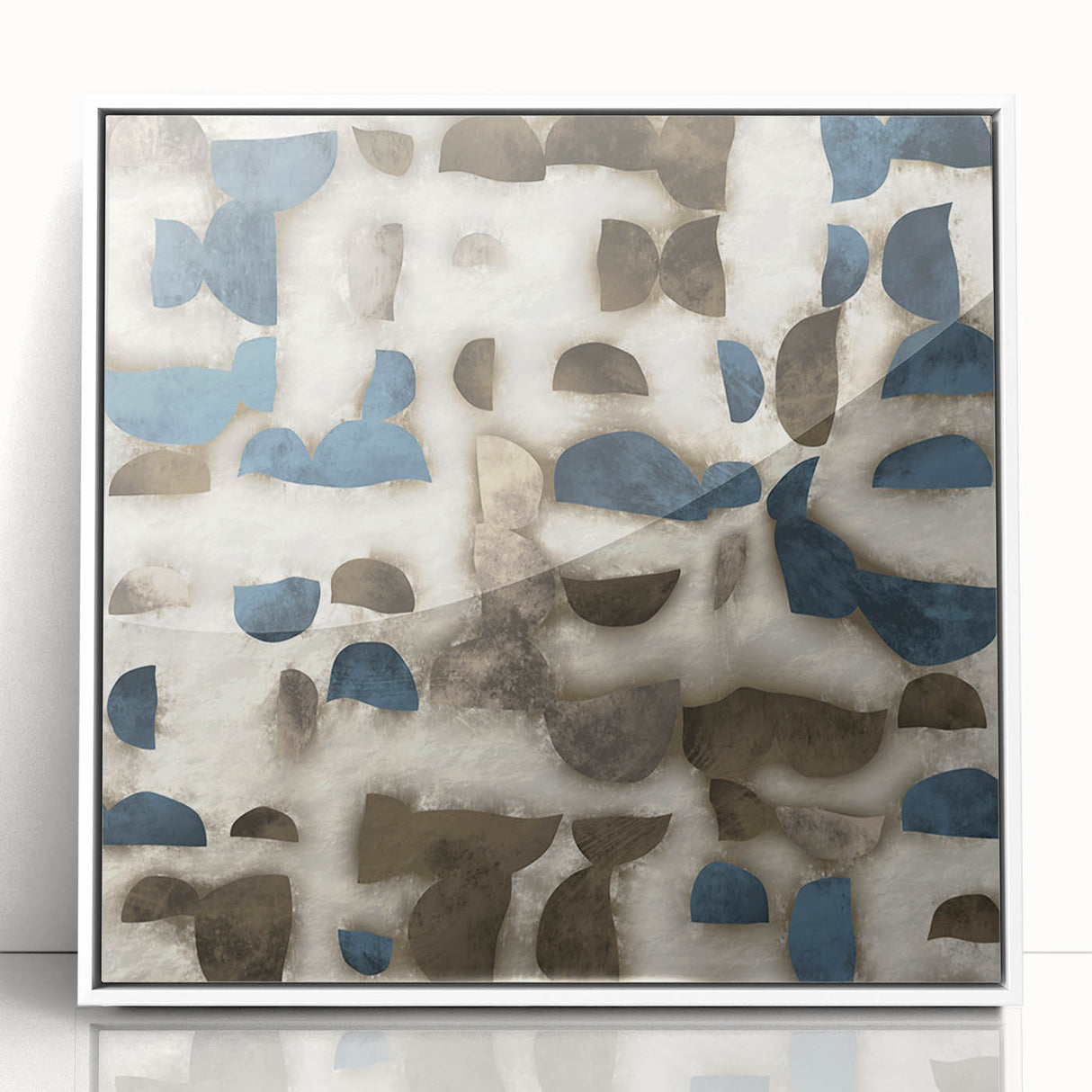 Large Abstract Wall Decor - Textured Art in Blue and Earth Tones