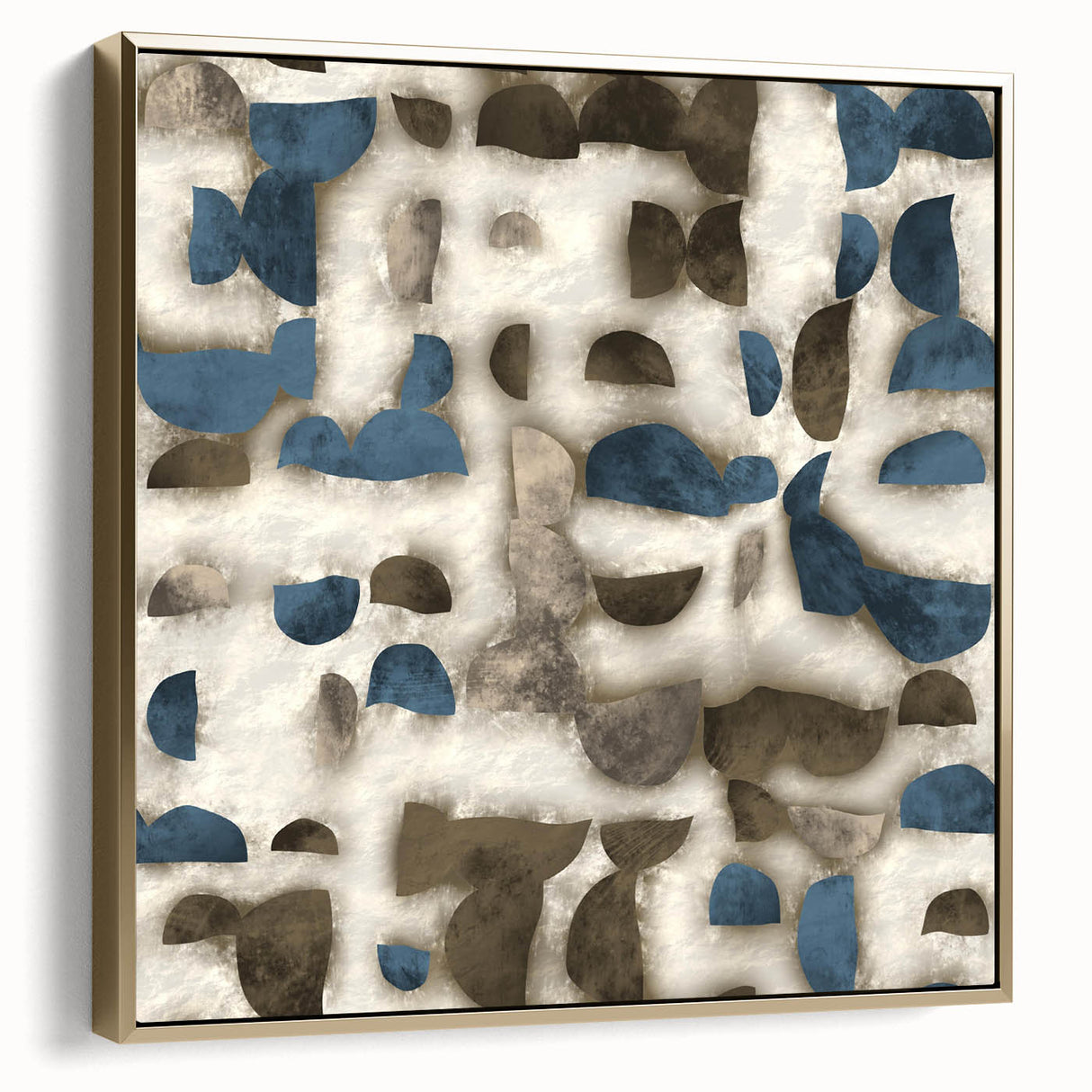 Large Abstract Wall Decor - Textured Art in Blue and Earth Tones