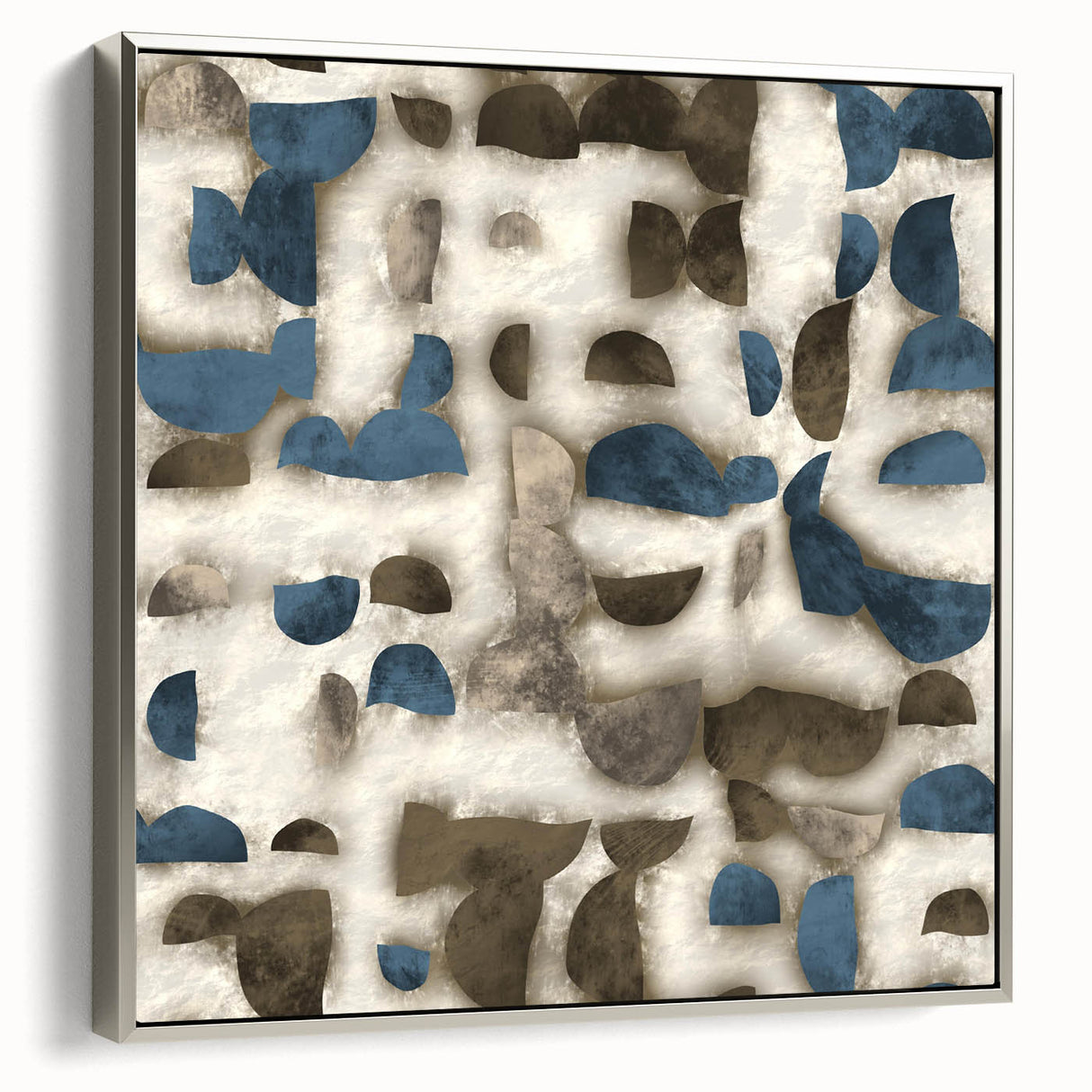 Large Abstract Wall Decor - Textured Art in Blue and Earth Tones