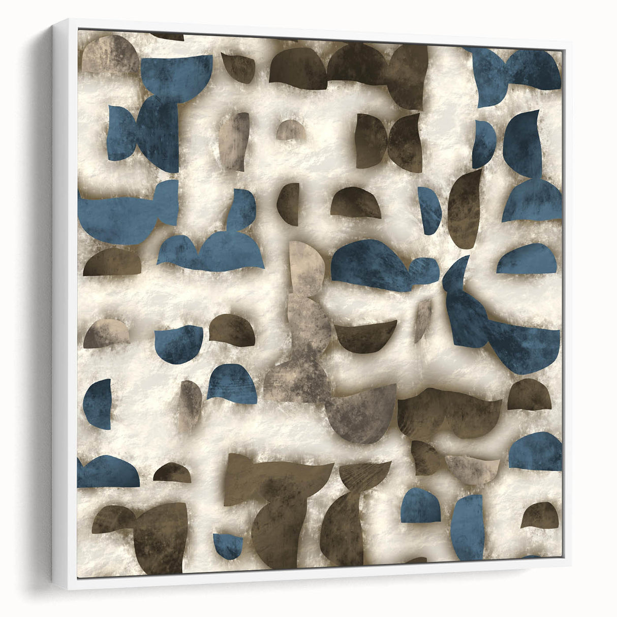 Large Abstract Wall Decor - Textured Art in Blue and Earth Tones