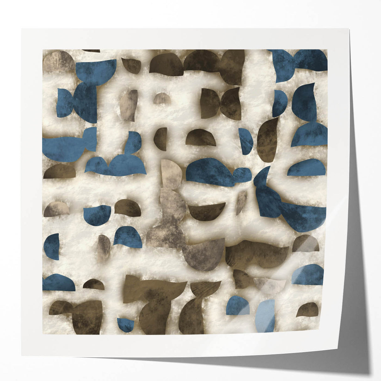 Large Abstract Wall Decor - Textured Art in Blue and Earth Tones