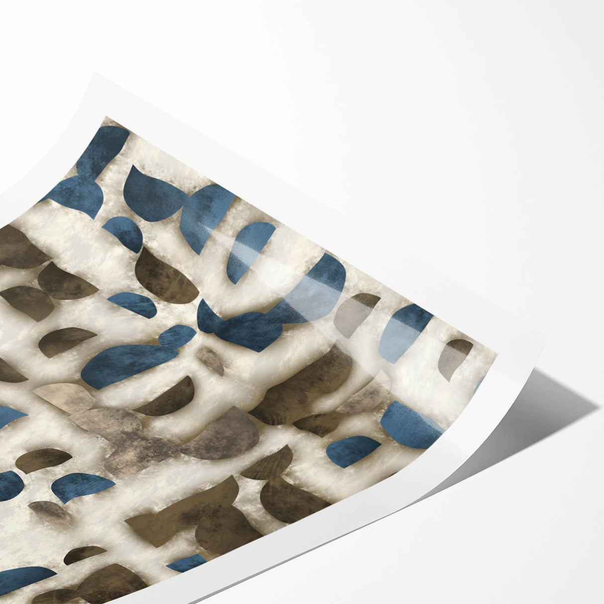 Large Abstract Wall Decor - Textured Art in Blue and Earth Tones