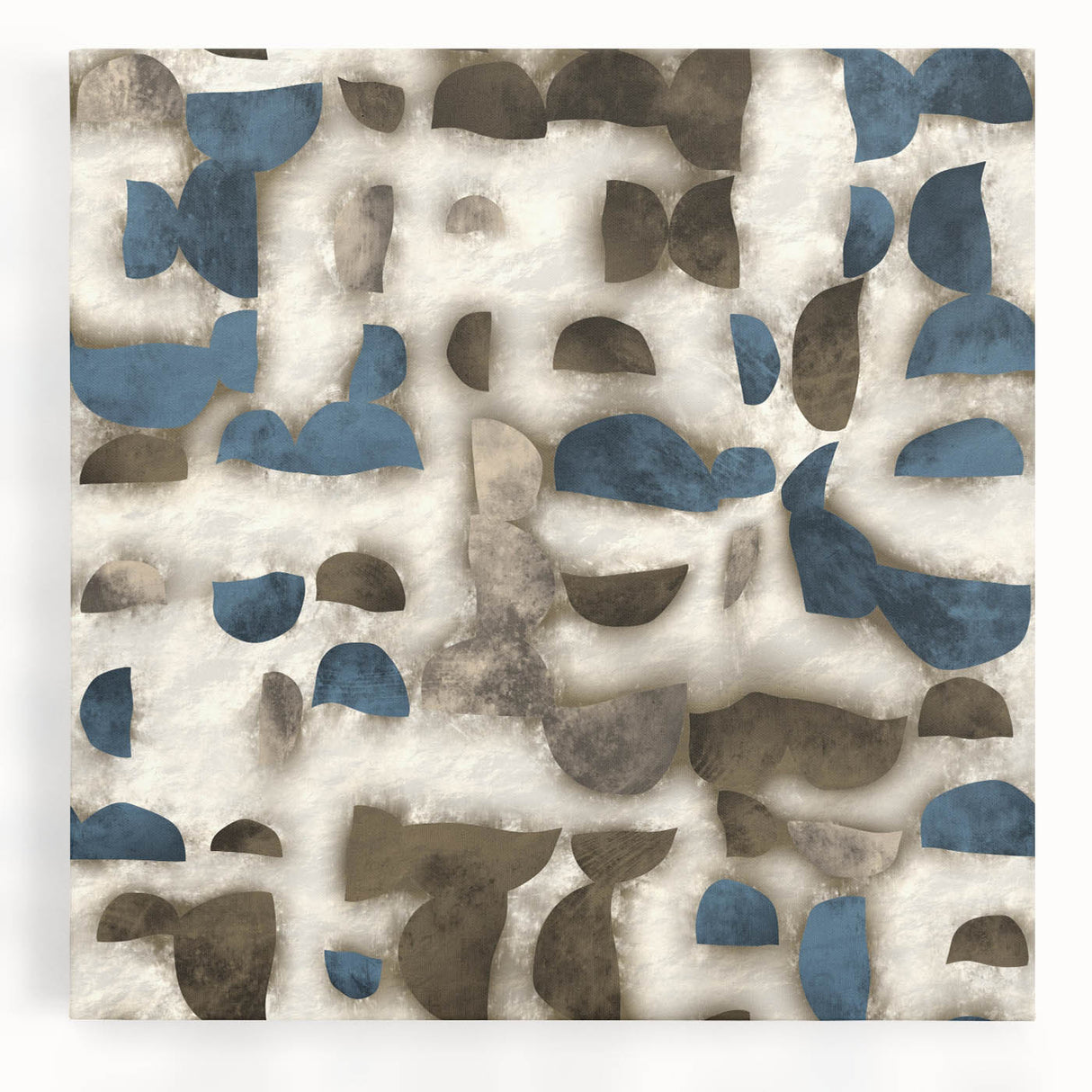 Large Abstract Wall Decor - Textured Art in Blue and Earth Tones