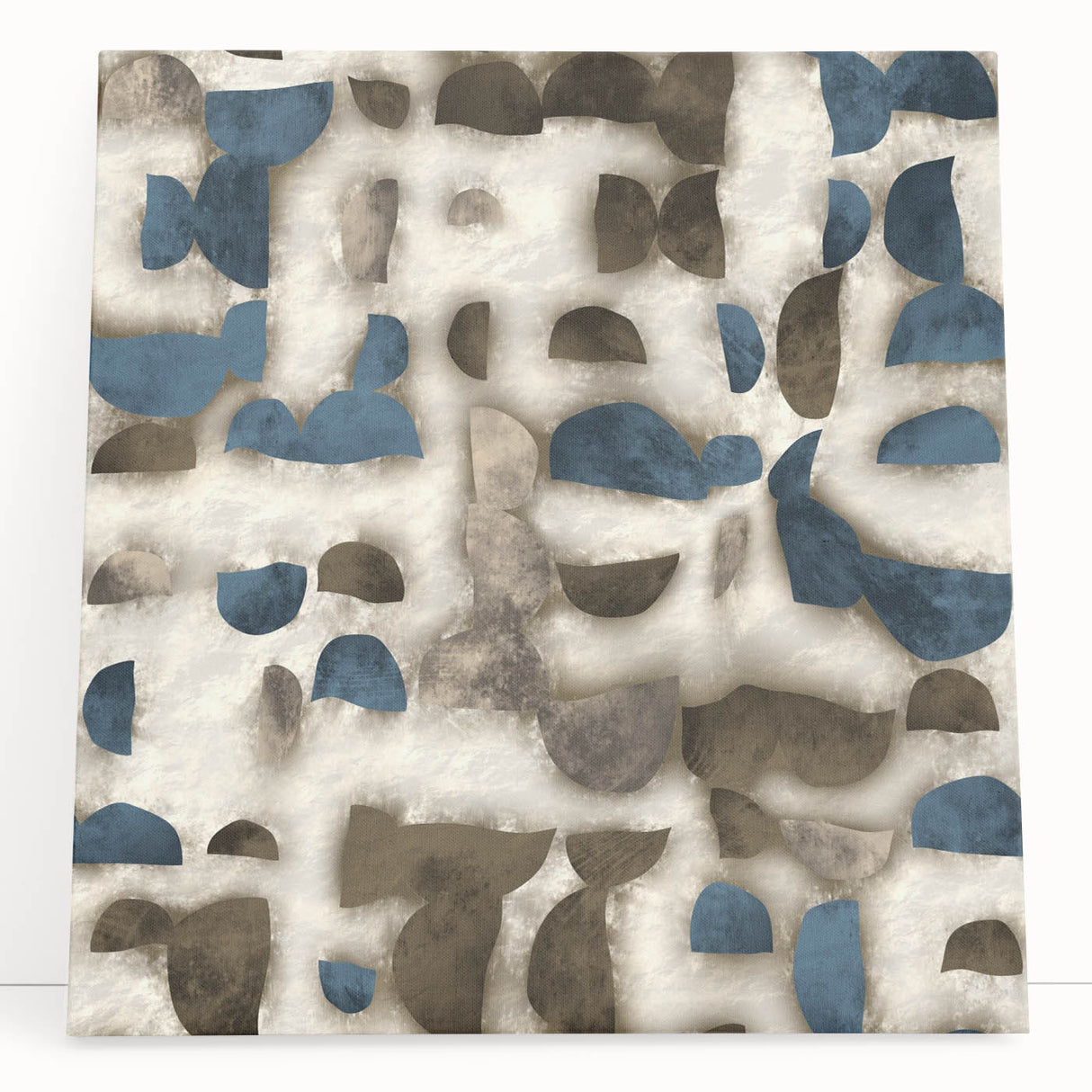Large Abstract Wall Decor - Textured Art in Blue and Earth Tones
