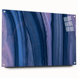 Serene Abstract Fluid Canvas – Contemporary Blue & Plum Art