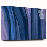 Serene Abstract Fluid Canvas – Contemporary Blue & Plum Art