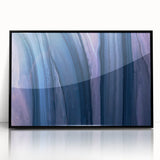 Serene Abstract Fluid Canvas – Contemporary Blue & Plum Art