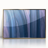 Serene Abstract Fluid Canvas – Contemporary Blue & Plum Art